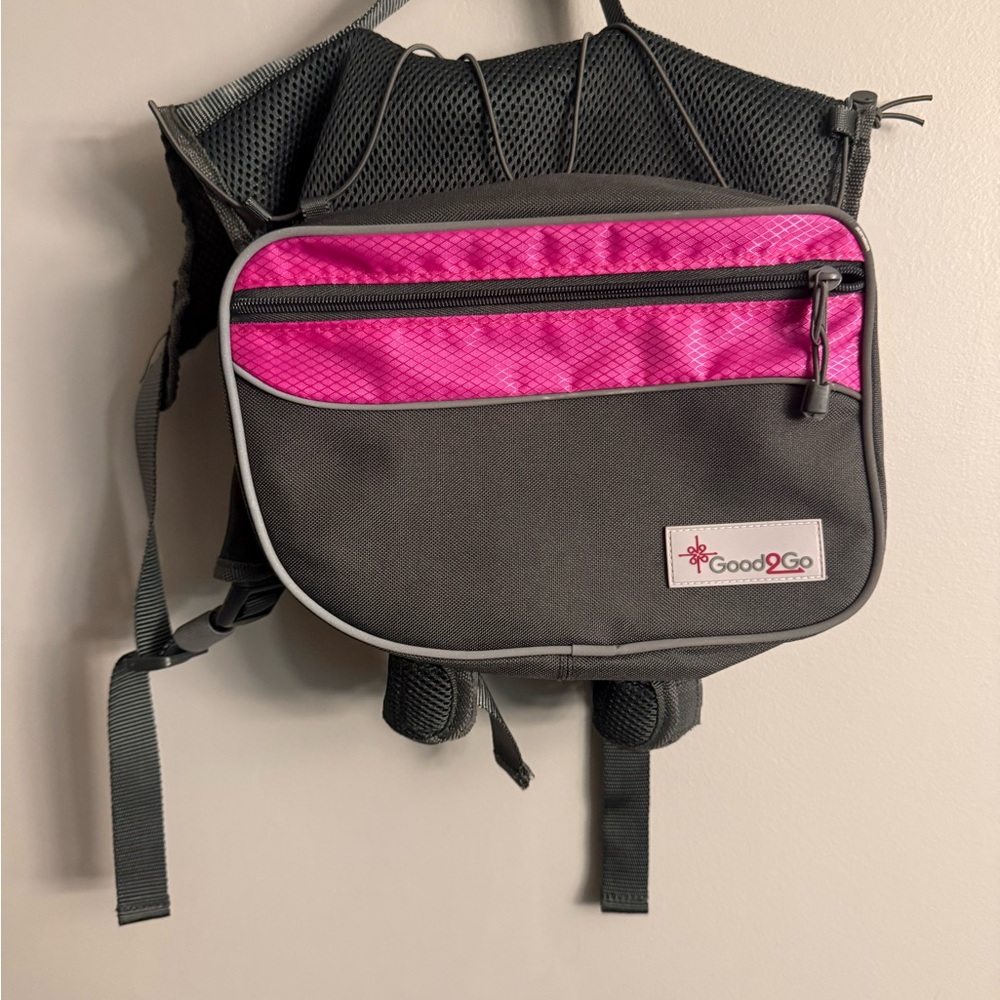 Good2Go Dog Backpack Harness – Size Large (Pink/Grey)
